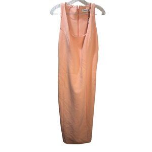 Asos Sleeveless Blush Pink Bodycon Midi Dress Size 14 UK 18 US